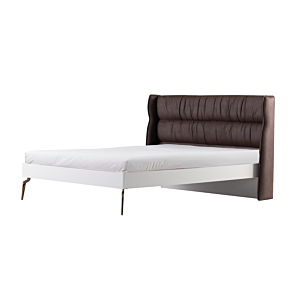 Set Lit Basalto Avec Sommier - Blanc / Marron Chambre double