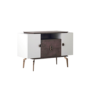 Commode Basalto - Blanc / Marron Chambre double