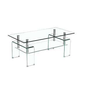 Table Basse Bianco Avec Niche - Blanc Transparent