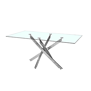Table À Manger Laroja - Blanc Transparent Les Bons Plans