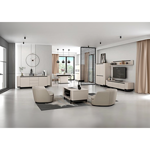 Buffet 3 Portes Vodol - Beige / Noir
