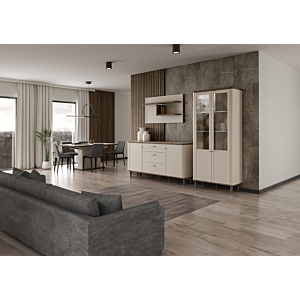 Buffet Lacetti 2 Portes + 3 Tiroirs - Beige