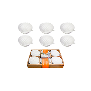 Set Apéritif En Forme Feuille 6 Pièces 10Cm - Blanc