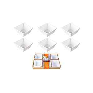 Set Apéritif En Forme Carré 6 Pièces 10Cm - Blanc