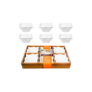 Set Apéritif En Forme Zigzag 6 Pièces 10Cm - Blanc