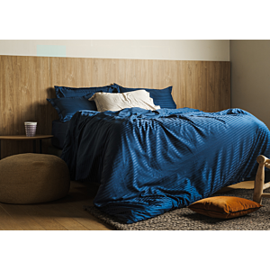 Parure De Lit Satinée Richbond - Bleu Marine