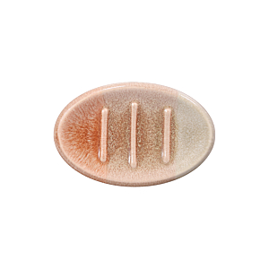 Porte Savon En Porcelaine - Rouge / Beige