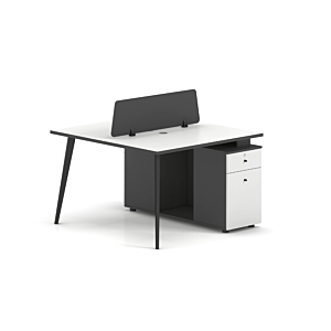 Bureau Workstation Respect 2 Places - Blanc