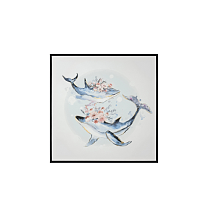 Tableau Les Dauphins 60X60 - Multicouleur Décorations