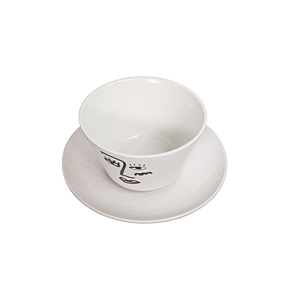 Plat Arti En Porcelaine 12,5Cm - Blanc / Noir