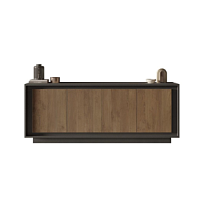 Buffet 4 Portes Sky - Noir / Marron Soldes été vague 2
