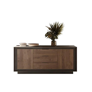 Buffet 2 Portes + 3 Tiroirs Sky - Noir/ Marron Buffet et commodes