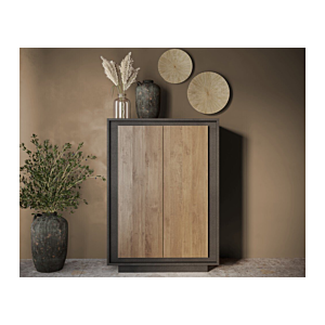 Buffet 2 Portes Sky 106Cm - Noir / Marron
