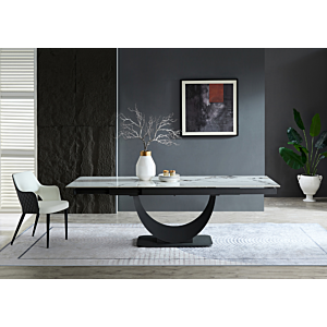 Table À Manger Extensible Glam 160-240Cm - Blanc
