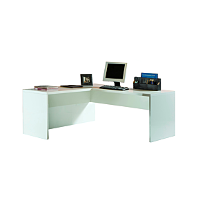 Bureau Disegno Avec Retour Caisson Non Inclus - Blanc Nacré Bons plans Bureaux