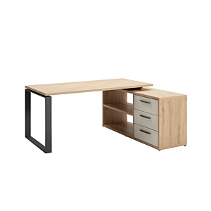 Bureau Disegno Art Avec Credence Et 3 Tiroirs - Blanc Crème / Beige Bons plans Bureaux