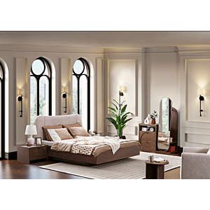 Commode Malaga Avec Miroir - Marron