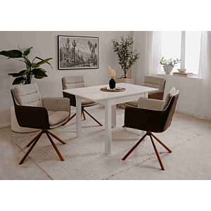 Table À Manger Extensible Coburg 80Cm - Blanc