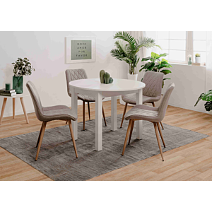 Table À Manger Extensible Coburg 100Cm - Blanc