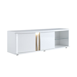 Meuble Tv Insta - Blanc / Chêne Déstockage