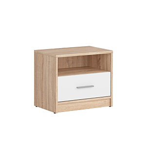 Table De Chevet Balder 1Tiroir Et 1Niche - Chêne / Blanc Chambre enfant
