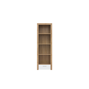 Bibliothèque Balder 4 Niches Et 1Tiroir - Blanc / Chêne