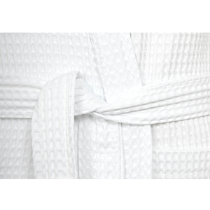 Peignoir Kimono Nid Abeille- Blanc