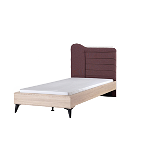 Lit Mado 90X200Cm Avec Planche Sommier - Chêne / Violet Chambre enfant