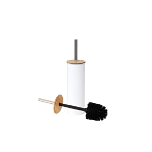 Brosse Wc Prestige Métal Avec Couvercle - Blanc