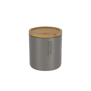 Boîte À Coton Prestige Avec Couvercle - Gris Salle de Bain