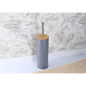 Brosse Wc Prestige Métal Avec Couvercle - Gris