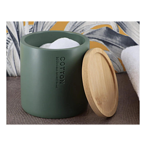 Boîte À Coton Prestige Avec Couvercle - Kaki