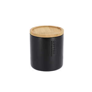 Boîte À Coton Prestige Avec Couvercle - Noir Salle de Bain
