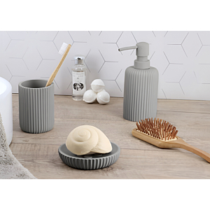 Porte Savon En Résine Striée - Gris