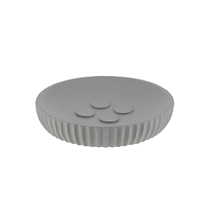 Porte Savon En Résine Striée - Gris Portes savon
