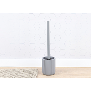 Brosse Wc En Résine Striée - Gris