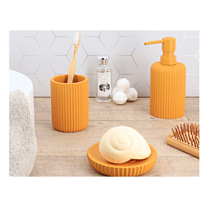 Porte Savon En Résine Striée - Moutarde