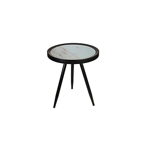 Table Ronde Posh 40X40X46Cm - Noir / Marron Soldes été