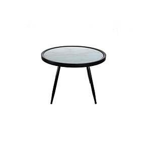 Table Ronde Posh 60X60X41,5Cm - Noir / Blanc Soldes été