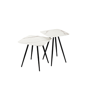 Set De 2 Tables Pietra - Blanc / Noir Soldes été