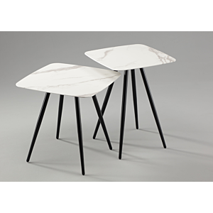 Set De 2 Tables Pietra - Blanc / Noir