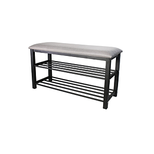 Banc À Chaussures À 2 Niveaux Andino - Gris / Noir Rangement pratique