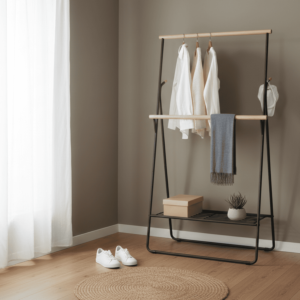 Porte-Cintres Buttitta 170Cm - Noir/Nature 