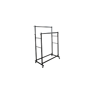 Chariot À Cintres Double Rail Pacheco - Noir / Chromé Rangement pratique