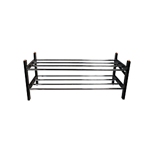 Etagère À Chaussures Empilable À 2 Niveaux - Noir / Chromé Rangement pratique