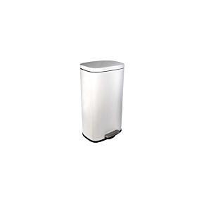 Poubelle 30L À Pédale Rectangulaire - Blanc Mat Soldes été