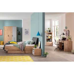 Bureau Velata 3 Niche + 1 Porte - Chêne / Gris