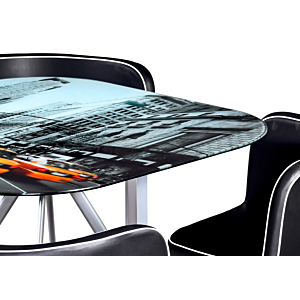 Set Table À Manger Space Avec 4 Chaises - Noir