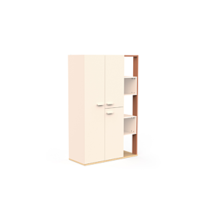 Armoire Camillia 3 Portes Et 5 Niches - Beige Chambre enfant