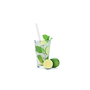 Set De 4 Pailles Transparentes En Verre Avec Goupillon - Blanc